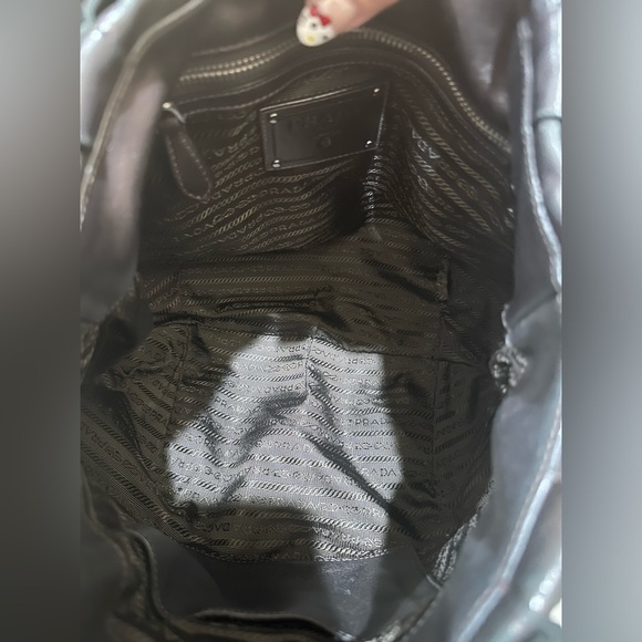 PRADA Nappa Mordore Leather Brown Ruffle Bag - Picture 11 of 13